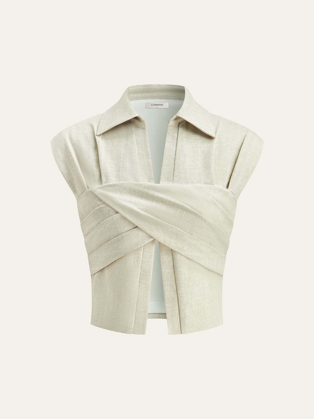 Cotton Linen Wrap Top & Pleated Pants Set