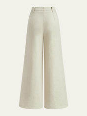 Cotton Linen Wrap Top & Pleated Pants Set