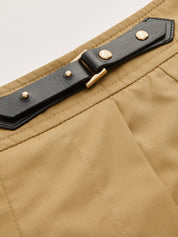 Utility Shirt & Buckle Pleated Mini Skort Set