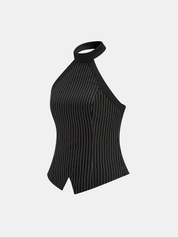 Pinstripe Halter Top & Wide Leg Pants Set