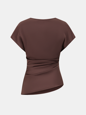 Ruched Asymmetrical Top & Midi Skirt Set