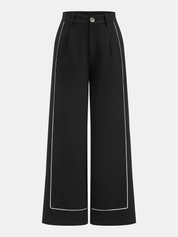 Contrast Trim Blazer Vest & Pants Set