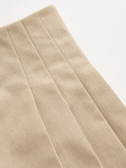 Linen Blend Vest & Pleated Mini Skirt Set