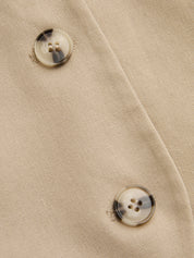 Linen Blend Vest & Pleated Mini Skirt Set
