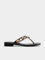 Gemstone Embellished Thong Sandals