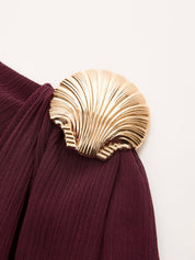 Shell Decor Halter Chiffon Tank Top