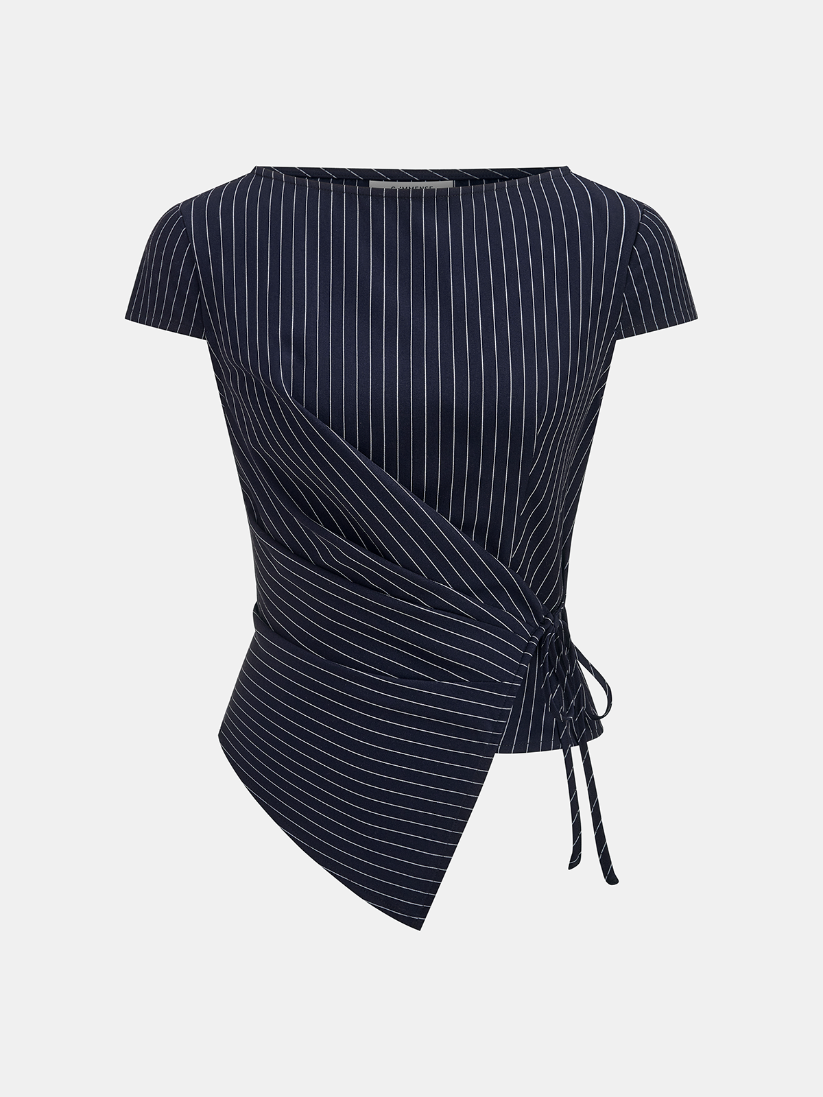 Pinstripe Wrap Tie Top & Pants Set