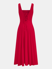 Cotton Blend Button-Front Maxi Dress