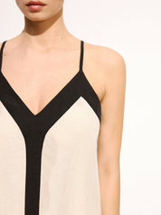 Cotton Linen Contrast Trim Cami Top & Pants Set