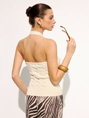Cable Knit Halter Sleeveless Top