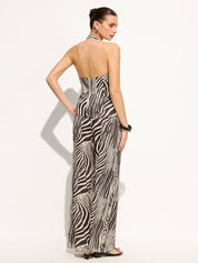 Zebra Print Halter Vest & Pants Set