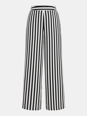 Striped Sleeveless Peplum Top & Pants Set
