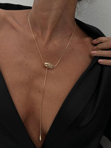 Minimalist Irregular Lariat Necklace
