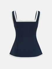 Contrast Trim Strappy Top & Mini Skirt Set
