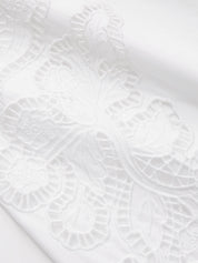 Side Lace Embroidered Cotton Drawstring Pants