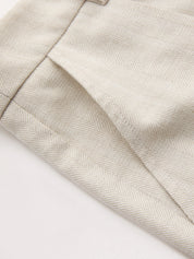 Cotton Linen One Shoulder Belted Top & Pants Set