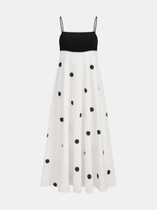 Polka Dot Color-Block Cami Dress