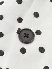 Polka Dot Halter Decorative Button Tie-Back Top