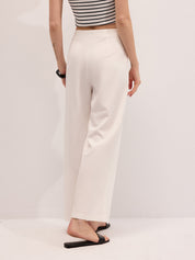 Metal Buckle Wrap Wide Leg Pants