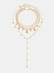 Multi Layer Seashell Disc Charm Necklace