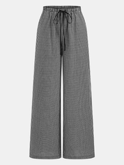 Gingham Lace-Up Sleeveless Top & Pants Set