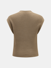 Sleeveless Mock Neck Pocket Knit Top