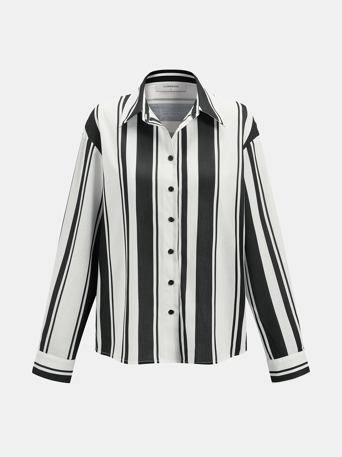 Vertical Striped Shirt & Drawstring Mini Skirt Set