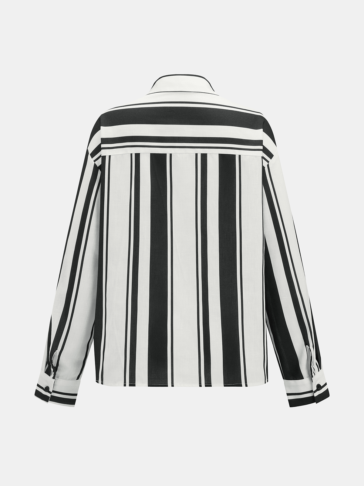 Vertical Striped Shirt & Drawstring Mini Skirt Set