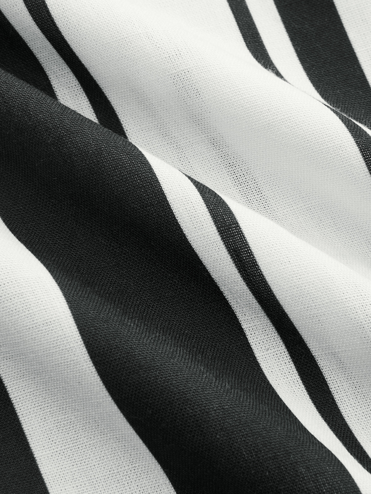 Vertical Striped Shirt & Drawstring Mini Skirt Set