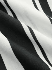 Vertical Striped Shirt & Drawstring Mini Skirt Set