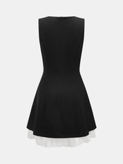 Contrast Hem Sleeveless Rhinestone Detail Dress