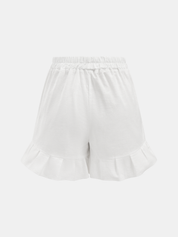 Cotton Tie-Front Blouse & Ruffled Shorts Set