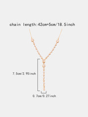 Geometric Zircon Y-Drop Lariat Necklace