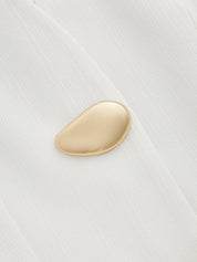 V Neck Short Sleeve Metal Button Mini Dress
