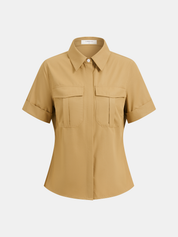 Utility Shirt & Buckle Pleated Mini Skort Set