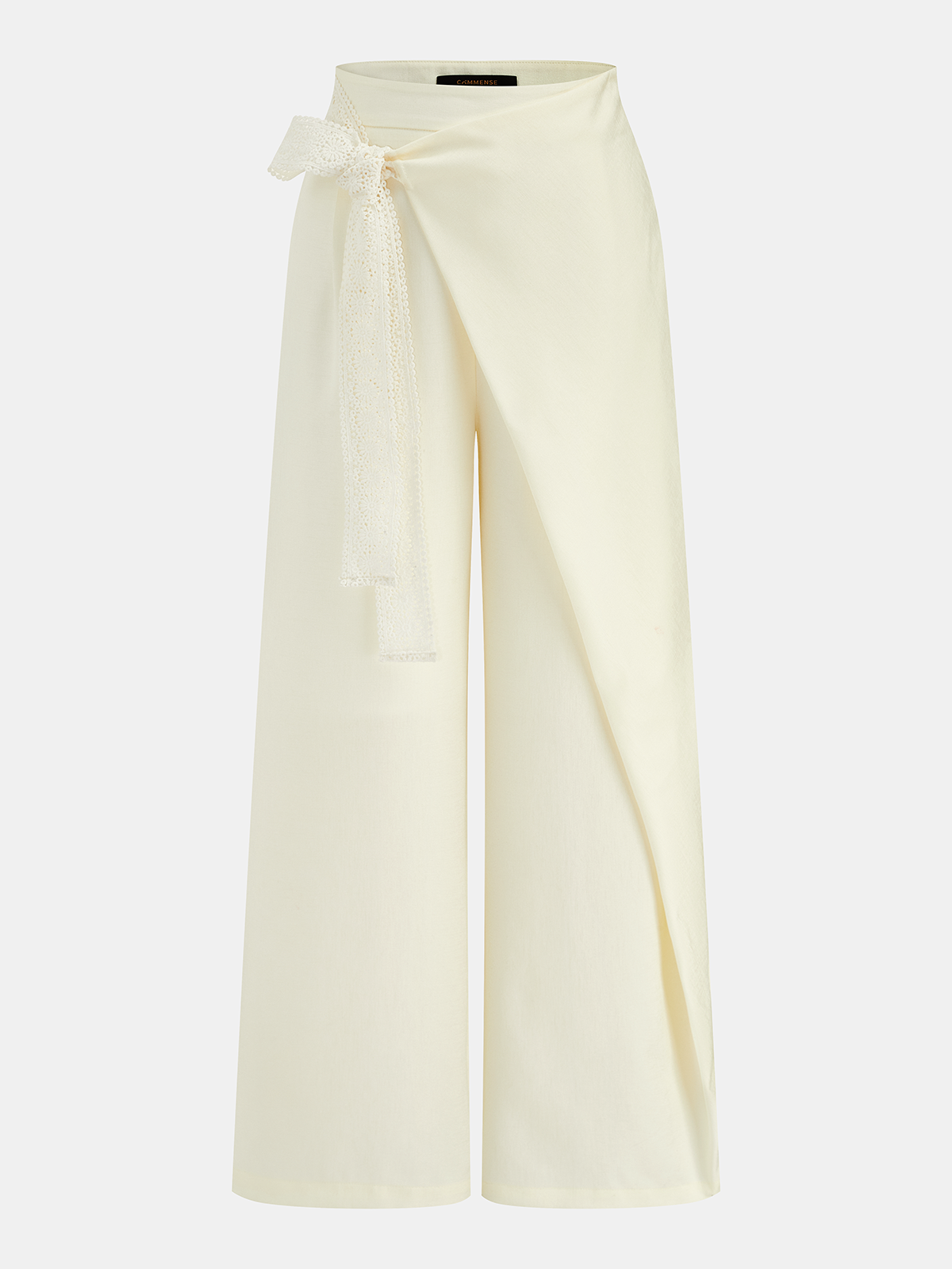 Lace Tie Wrap Wide Leg Pants