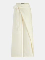 Lace Tie Wrap Wide Leg Pants