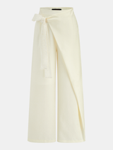 Lace Tie Wrap Wide Leg Pants