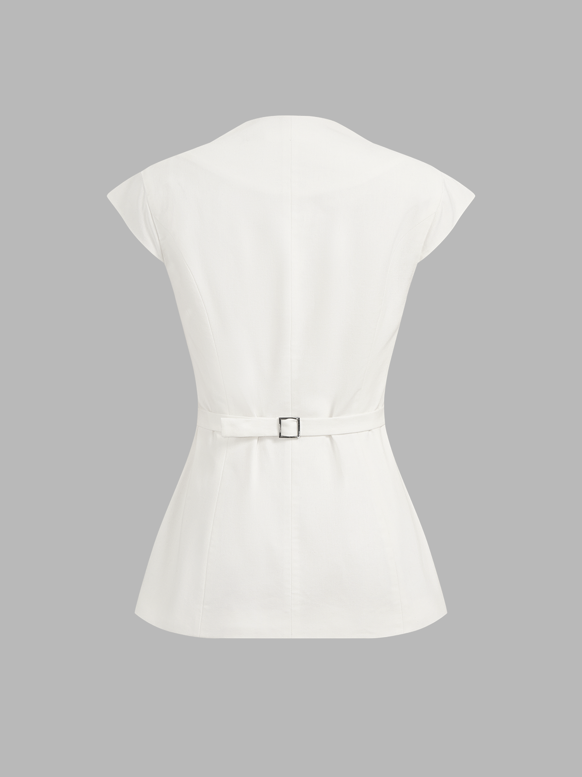 Linen Blend Cap Sleeve Asymmetric Vest
