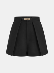 Mid-Waist Belted Casual Shorts