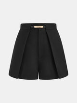 Mid-Waist Belted Casual Shorts