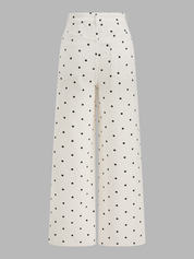 Polka Dot Denim Wide Leg Jeans