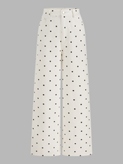 Polka Dot Denim Wide Leg Jeans