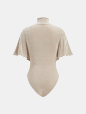 High Neck Flutter Sleeve Bodysuit