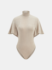 High Neck Flutter Sleeve Bodysuit