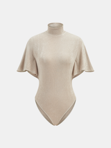 High Neck Flutter Sleeve Bodysuit