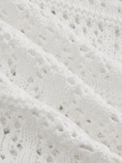 Frog Button Crochet Knit Short Sleeve Top