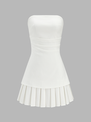 Strapless Anti-slip Pleated Mini Dress