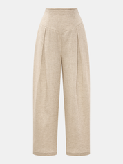 Linen Blend Halter Crop Top & Pants Set