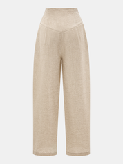 Linen Blend Halter Crop Top & Pants Set